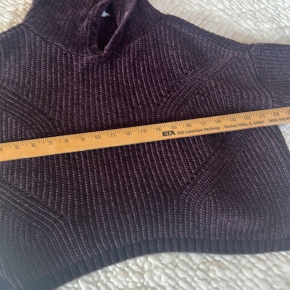 Garage Cropped Hooded Purple Pullover Sweater - Picture 9 of 11